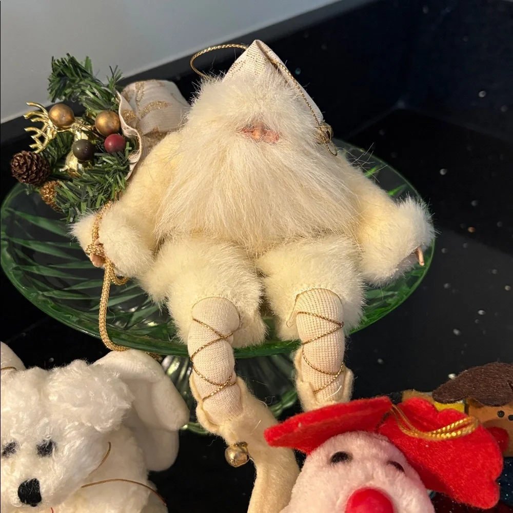 BUNDLE/7 Plushie Boyds Hinged Angel Bears Brocade Santa Roly Poly Rudolphs - Picture 2 of 16